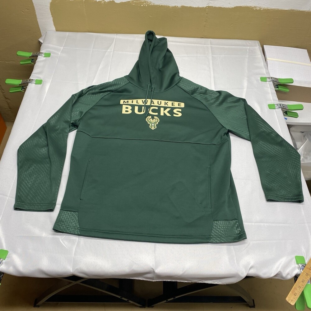 NBA Milwaukee Bucks Hoodie Size XL Green Pullover Sweatshirt